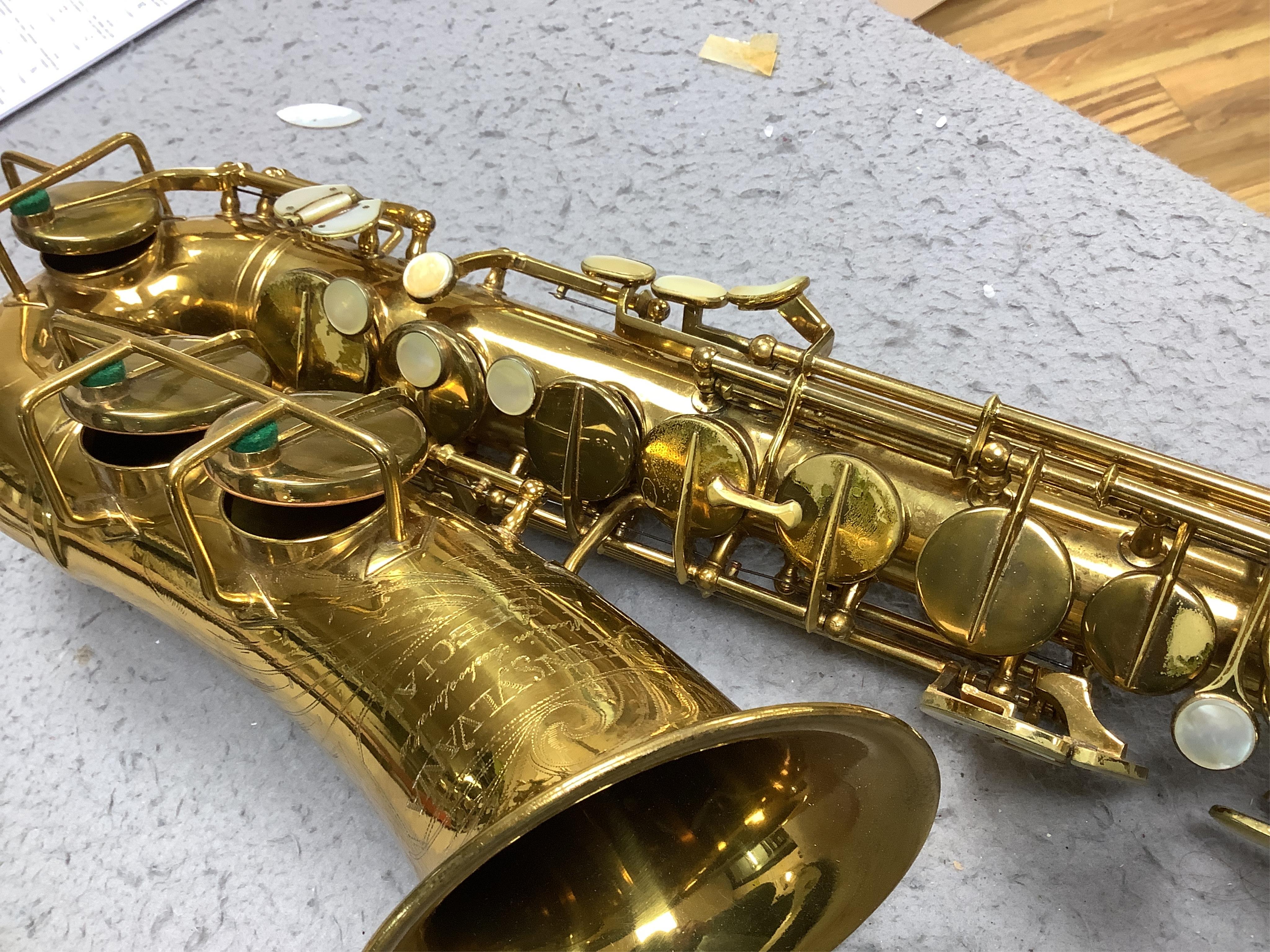 A cased Pennsylvania Special alto saxophone (pads are understood to have been replaced). Condition - fair to good.